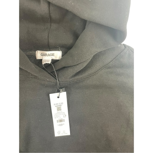 Garage Ultra Fleece Hoodie Jet Black Size S/M NWT - Picture 3 of 5